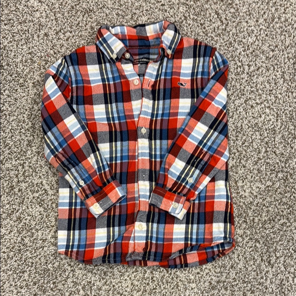 Vineyard Vines Red and Blue Button Down Shirt